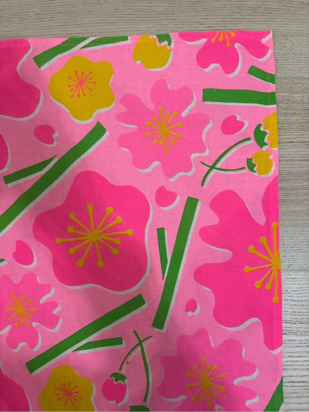 Vintage Pink Floral Cotton Handkerchief/Napkin